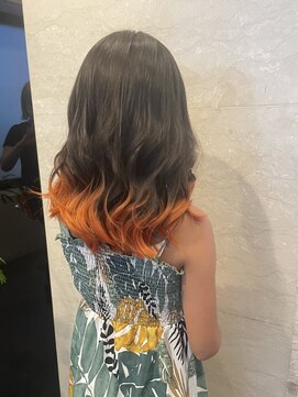 六本木美容室 西麻布店 グラデーションカラー◎オレンジ