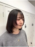 顔まわりレイヤー×縮毛矯正