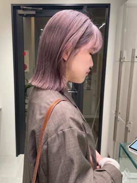 ソル 栄矢場町(SOL) ラベンダーカラーラベンダーベージュ切りっぱなしボブ