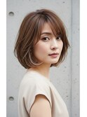 ふんわりモテ髪/小顔似合わせカットミディアム/髪質改善