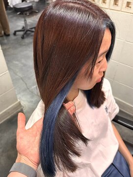 エクファ ヘア リゾート 大津 瀬田店(ex-fa hair resort) くびれヘア/アプリコットオレンジ/ハイライトカラー/大津/瀬田