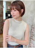 みね.丸みが可愛いショートボブ！30代40代50代小顔新宿丸顔面長