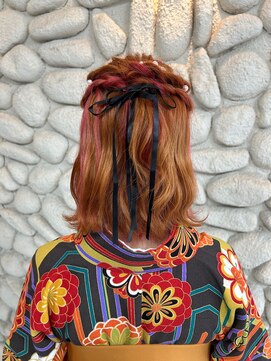 クリック 鎌取店 華やかハーフアップアレンジ