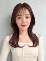 アフロート エル 錦糸町(AFLOAT L)&nbsp;大人かわいいくびれヘアセミロング × ミルクティーベージュ