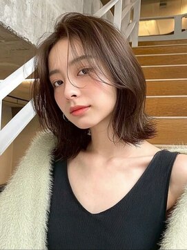 クイーン バイ ノイズ 西院(QUEEN by noism) ナチュラルボブレイヤートレンドカラー韓国風シースルーバング