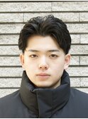 短髪フェード+フェザーパーマ