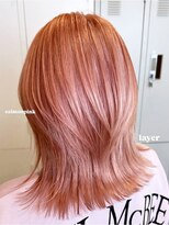 グランドール リュクス(Grandoll Luxe)&nbsp;柔らかピンク×外ハネレイヤーミディ【城野駅】