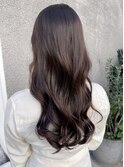 ロング ツヤ感モーブブラウン