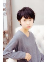 イグレックビス(igrek bis) IGREKBISジグザグバング×ブルージュ×3Dカラー×ミニマムボブ