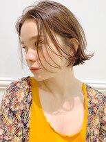 ディッセンバー 渋谷(December)&nbsp;『December』ミルクティーベージュ×外ハネレイヤーミニボブ