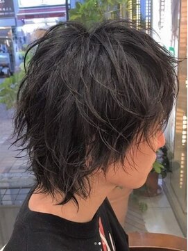 ノブヘアーデザイン 伊勢佐木町店(NOB hairdesign) 〈NOB伊勢佐木町店〉マッシュウルフシルバーカラーメンズカット
