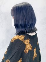 アイティーバイアルバム 八王子店(IT by ALBUM)&nbsp;ブルーボブ_ホワイトグレージュネビージュこなれミディ_ba392741