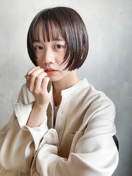 アルバム 池袋(ALBUM) 前上がりボブ_セクションカラーペールベージュ_49247