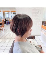 ヘアーアンドメイク サワ 上田本店(SAWA) 20代30代40代抜け感ショートボブベージュ