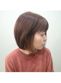 20代30代40代ナチュラル耳掛け前下がりショートボブ