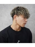 波巻きハイライトアップバングツーブロックマッシュ