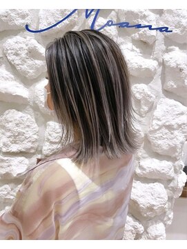 ルア モアナ バイ ヘッドライト 小田原2号店(Lua Moana by HEADLIGHT) Moana#バレイヤージュ#ボブ#グレージュ#アッシュ