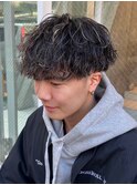 1389ハイライトカラーツーブロック刈り上げツイストスパイラル