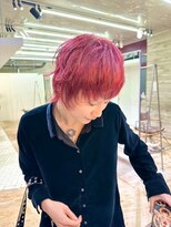 ヲタク(wotaku.)&nbsp;レッドカラー赤髪チェリーレッド暖色カラーダブルカラーショート