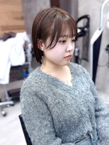 リズム バイ リンクス(Re:ism by Links)&nbsp;ベージュカラー×切りっぱなしボブ×サイドバング