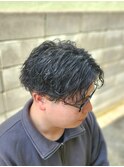 ツーブロック×波アイロンパーマ