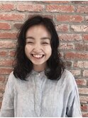 ミディアムパーマくせ毛風パーマボブパーママッシュボブパーマ
