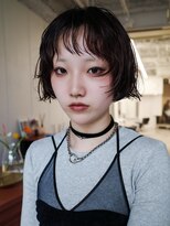 テン 栄店(tenn)&nbsp;ミニボブ/ワインレッド/パーマ【kuroda】