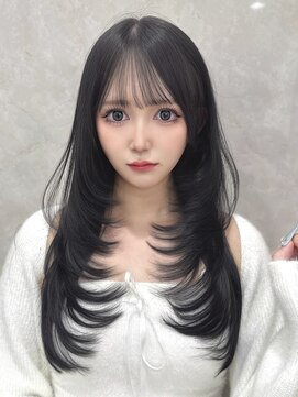 マウル 栄(MAEUL) レイヤーカット　韓国前髪　くびれヘア　ワンカール　縮毛矯正