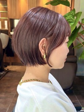 ディルト 代々木上原(DILT) 小顔まわりレイヤー丸みショートボブレッドブラウンブリーチなし