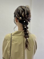 イオ 渋谷(io)&nbsp;編み下ろしアレンジ/編み込み/ゆるふわアレンジ/結婚式ヘア