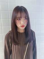 アウラ(aura) 顔周りレイヤー×ラベンダーグレージュカラー