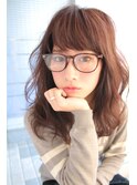 ビームズヘアー　ランダムパーマ　ピンクベージュ