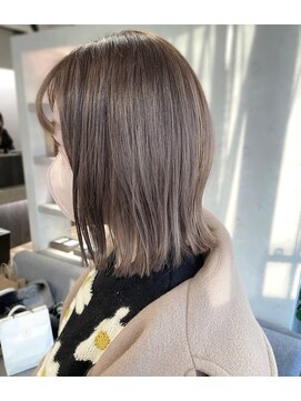 アン たまプラーザ(un) ◆似合わせカット【大人ガーリー外はねボブ】ダークアッシュ