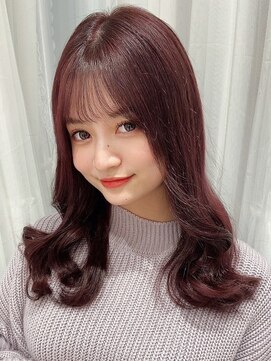 ラルムバイシー 新宿(LARME by Sea) 韓国前髪顔周り×チェリーブラウンフェミニン【新宿/髪質改善】