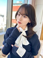 アフロートリノ(AFLOAT Leino)&nbsp;2wayバング 韓国前髪 シースルー ミディアム くびれヘア　顔周り