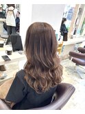 ゆるっとコテ巻きセミロング