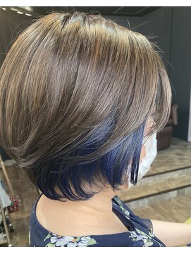 ソーヤ(SAWYER) 白髪ぼかし×インナーブルー♪