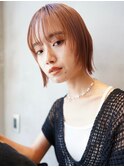 顔まわりレイヤー/切りっぱなし/ボブ/レイヤーカット