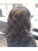 ブリーチなしカラー大人レイヤーニュアンスパーマ20代30代40代