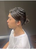 ビジネスマン 結びロングヘア ナチュラルメンズロング刈上げなし
