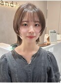 顔周りレイヤーカット小顔ボブルフ/ブリーチなし透明感カラー