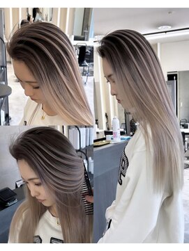 ウル 岡山駅店(ULu.) ハイライトハイトーンダブルカラー20代30代40代ULu岡山