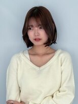 ニューヨークニューヨーク 阪急高槻店(NYNY)&nbsp;韓国風切りっぱなしパッっとボブオルチャン巻きオリーブベージュ