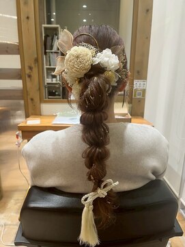 ポルム パプリカ(polum paprika) ガーリーゆるふわ編み下ろしヘア結婚式二次会お呼ばれイベント