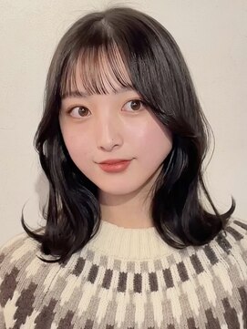 ベレッタ 松井山手店(veretta.) 外ハネくびれ/黒髪/シースルーバング