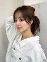 結んでも可愛い顔まわりシースルーバング