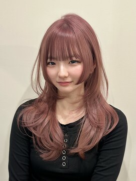 ライン(LINE) 韓国風/レイヤー/小顔/前髪カット/髪質改善/グレージュ/透明感