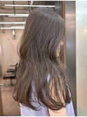 ブリーチなし ヘーゼルベージュ ブラウン アッシュ レイヤー 夏