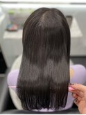 セミロングヘアーアッシュブラウンカラー髪質改善 赤坂見附