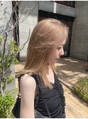 シフォンベージュ/ミルクティ/ハイトーン/ケアブリーチ/恵比寿